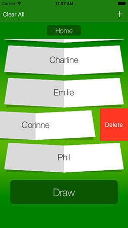 Swipe the element or list to delete the item